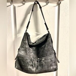 Donald Pliner Black Suede Leather Bag